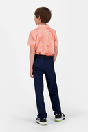 Adidas Flower Mesh Poloshirt in hellblau mit Blumenmuster, Baumwoll-Poloshirt für Damen, Nahaufnahme des Designs