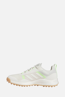 Adidas Zoysia Golfschuhe aus Leder mit griffiger Sohle, ideal für den Golfplatz, in Weiß und Grau gehalten.