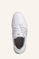 Adidas Tour360 (2024) Golfschuhe in Weiß mit schwarzer Sohle und Schnürung, seitliche Markenlogos, für Damen und Herren
