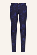 Alberto JANA Flower Jersey Golfhose in grün mit Blumenmuster, bequeme Hosen für Golfspieler, elastischer Bund, sportliches Design