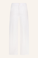 Hellbeige Leinenhose von Alberto, lange Hose im lässigen Stil, mit seitlichen Taschen und elastischem Bund.