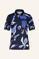 Bogen Calista Poloshirt aus Baumwolle, blaue Farbe, mit Kragen und Knopfleiste, bequemes Polo für Damen.