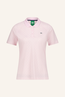 Adidas All Over Trefoil Polo T-Shirt mit All-Over-Trefoil-Muster auf weißem Stoff, sportlicher Look