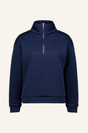 Gedruckter MDC Sportwear Quilted Sweat Troyer, langärmliges Longsleeve mit gestepptem Design, bequemer Sportswear für Damen