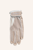 Handschuhe von Daily Sports, Sun Full Finger Glove, mit vollflächigem Sonnenschutz für den Sport, in hellgrauer Farbe.
