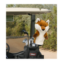 Daphne Fuchs Driver Headcover aus weichem Material, schwarz mit rotem Fuchs-Design, schützt den Driver-Schläger.