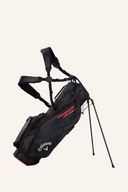 Callaway Hyperlite Zero Standbag in Schwarz mit Camouflage-Design, leichter Golftasche mit mehreren Fächern.