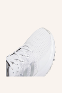 Adidas S2G SL 23 Golfschuhe aus Leder mit griffiger Sohle, ideal für Golfspieler, in weiß mit schwarzen und grünen Akzenten