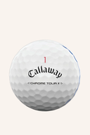 Callaway Chrome Soft Tour X Triple Track 2024 Golfbälle, weiße Bälle mit Triple Track Markierungen für besseren Blick