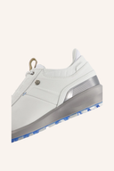 Footjoy Stratos Golfschuhe in schwarzem Design mit weißen Akzenten, seitliche Schnürung und griffige Sohle, für optimalen Halt auf dem Golfplatz.