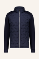 Abacus Portrush Hybrid Jacke in dunkelblauer Farbe, wasserabweisend und atmungsaktiv, ideal für Outdoor-Aktivitäten.
