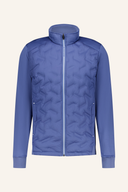 Abacus Portrush Hybrid Jacke, eine vielseitige Jacke mit wetterfesten Materialien, sichtbar mit Kapuze und Reißverschluss.