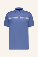 Abacus Cruit Drycool Polo-Shirt in Blau mit Kragen, Knöpfen und Logo auf der Brust, atmungsaktives Herren-Poloshirt.