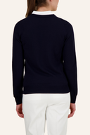 J. Lindeberg Amaya gestrickter Pullover, modischer Damen-Pullover aus weicher Wolle in Grau, lässiger Style, Nahaufnahme