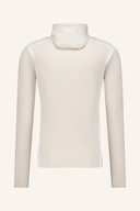 Lukas Quarter Zip Hoodie von J. Lindeberg in Grau, mit Reißverschluss und Kapuze, aus weichem Textilmaterial.