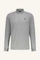 J. Lindeberg Florian Longsleeve Polo, elegantes langärmeliges Poloshirt in neutraler Farbe, casual Mode für Herren