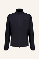 J. Lindeberg Zane Motion Pro Jacke, schwarze Outdoor-Jacke mit Reißverschluss und Kapuze, für Herren.