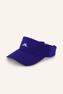 J. Lindeberg Yada Visor aus Stoff mit gebogenem Schirm, ideal für Sonnenschutz und sportlichen Stil.