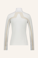 J. Lindeberg Damen-Midlayer Janice Seasonal Midlayer in warm, beiger Farbe mit Reißverschluss und elastischen Bündchen.
