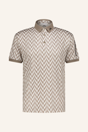 J. Lindeberg Tour Tech Print Golf Poloshirt in weiß mit farbigen Druckmustern, kurzer Arm, sportliches Design