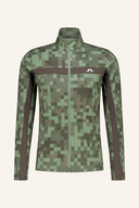 J. Lindeberg Bridger Tour Print Midlayer, bequemer Midlayer mit grafischem Design, ideal für Outdoor-Aktivitäten.