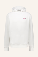 J. Lindeberg 30Y Callan Unisex Pullover Hoodie in dunklem Stoff mit Kapuze und Kängurutasche, bequem und modern gestaltet.