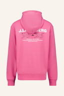 J. Lindeberg Callan Hoodie Pullover in 30Y, grau mit Kapuze und Kängurutasche, weiches Baumwollmaterial