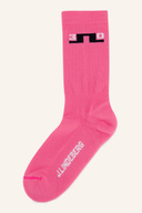 J. Lindeberg Kameron Socken in dunklem Design, bequem und stylisch, für vielseitigen Alltag, Blick auf Logo-Details