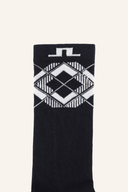J. Lindeberg Kameron Socken aus Baumwolle, bequeme schwarze Socken mit Logo-Details, für sportlichen und eleganten Stil.