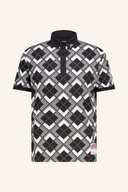 J. Lindeberg Tour Tech Argyle Polo-Shirt in grün mit Argyle-Muster und Knopfleiste, sportlich und stilvoll.