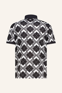 J. Lindeberg 30Y Tour Tech Argyle Polo T-Shirt mit grünen und weißen Argyle-Mustern, kurzer Ärmel, sportlich und stilvoll