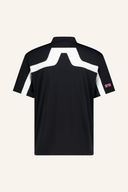 J. Lindeberg 30Y Rory KV Mock Neck Golfshirt, schwarzes T-Shirt mit Rollkragen, sportliches Design, perfekte Passform