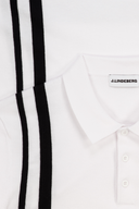 Dunkelblaues J. Lindeberg 30Y Wallis Knit Polo T-Shirt aus weichem Strickstoff, detailreiche Passform, elegante Freizeitkleidung