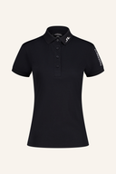 J. Lindeberg Tour Tech Poloshirt in blau mit Knopfleiste und Logo-Details, bequemes Polo-Shirt für sportlichen Stil.