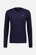 J. Lindeberg Lymann gestrickter Pullover, warmer Damen-Knitted Sweater mit Rippstrick-Details, in einem natürlichen Farbton.