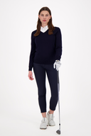 J. Lindeberg Lymann gestrickter Pullover, warmer Damen-Knitted Sweater aus weicher Wolle, detailreiche Rippstrickmuster.