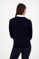 J. Lindeberg Lymann gestrickter Pullover, weicher Wollstoff, in Grau mit Rippstrickmuster, bequem und modisch.
