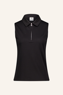 Ärmelloses Peoria Polo-Shirt von Daily Sports in neutraler Farbe, frontales Detailbild, sportliches Damenoutfit