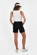 Kurze Golfshorts von Daily Sports, bequeme Sporthose mit elastischem Bund und seitlichen Taschen, für Damen.