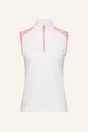 Damen-Ärmloses Midlayer-Shirt von Daily Sports mit Halzkragen, in beiger Farbe, ideal für Sport und Freizeit.