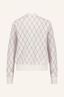 Daily Sports Argyle Cardigan, Westen mit argyle Muster, leichtes und bequemes Kleidungsstück, Nahaufnahme des Designs.