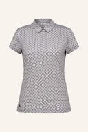 Allover Print Poloshirt von Daily Sports, Polo mit buntem Allover-Muster, kurzer Kragen und Knopfleiste, modisches Design.