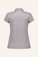 Allover Print Polo von Daily Sports, modisches Poloshirt mit buntem Allover-Muster für Damen.