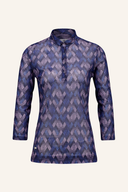 Breeze Mesh 3/4S Polo von Daily Sports, leichtes Mesh-Poloshirt in Blau mit 3/4-Ärmeln, sportlich und atmungsaktiv