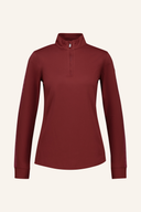 Dailys Sports Anna Langarmshirt mit Stehkragen, bequemes T-Shirt aus weichem Material, in neutralem Farbton, frontale Ansicht