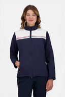 Dunkelblaue Cross Sportswear Cloud Regenjacke, atmungsaktiver Regenanzug mit Kapuze und reflektierenden Details, wasserabweisend