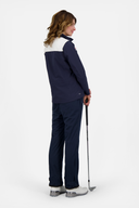 Hellblaue Cross Sportswear Cloud Regenjacke für Damen, wetterfester Regenanzug mit Kapuze und reflektierenden Details.