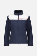 Dunkelblaue Cross Sportswear Cloud Regenjacke, wasserdichter Regenanzug mit Kapuze, auf einem weißen Hintergrund abgebildet.
