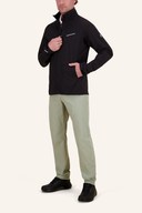 Dunkelblaue 2,5L Golfjacke von Peak Performance, wasserdichter Regenanzug mit Kapuze und Reißverschluss, ideal für nasse Tage.