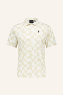 Grafisches Kurzarm-Polo von Peak Performance, helle T-Shirt mit buntem Design, bequemes Polo-Shirt für Freizeit und Sport.